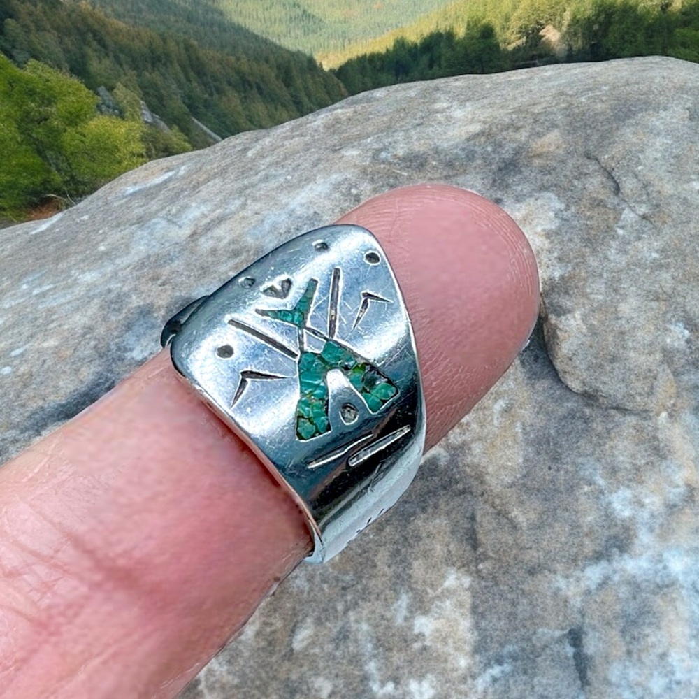 🌺Vintage Native American Sterling & Turquoise Ring